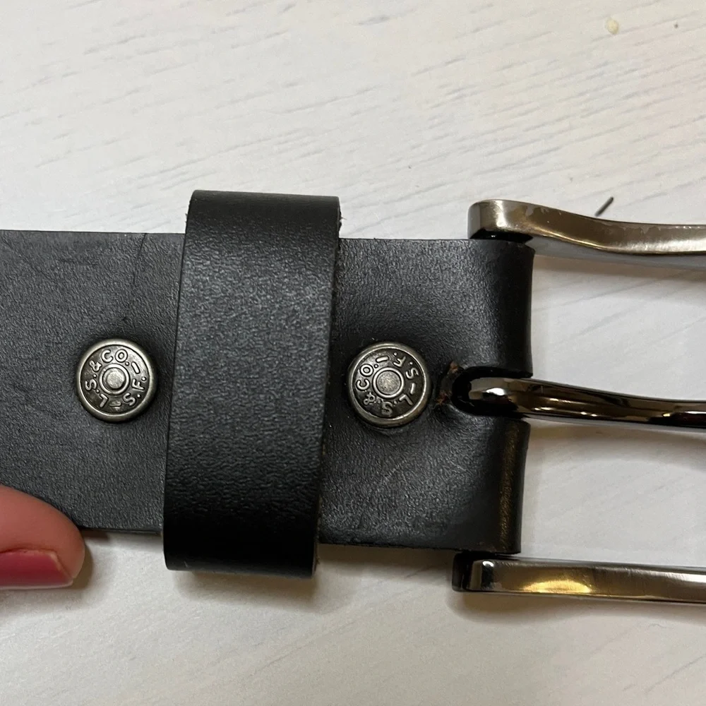 LEVI STRAUSS Genuine Leather Casual Belt Black Size 40